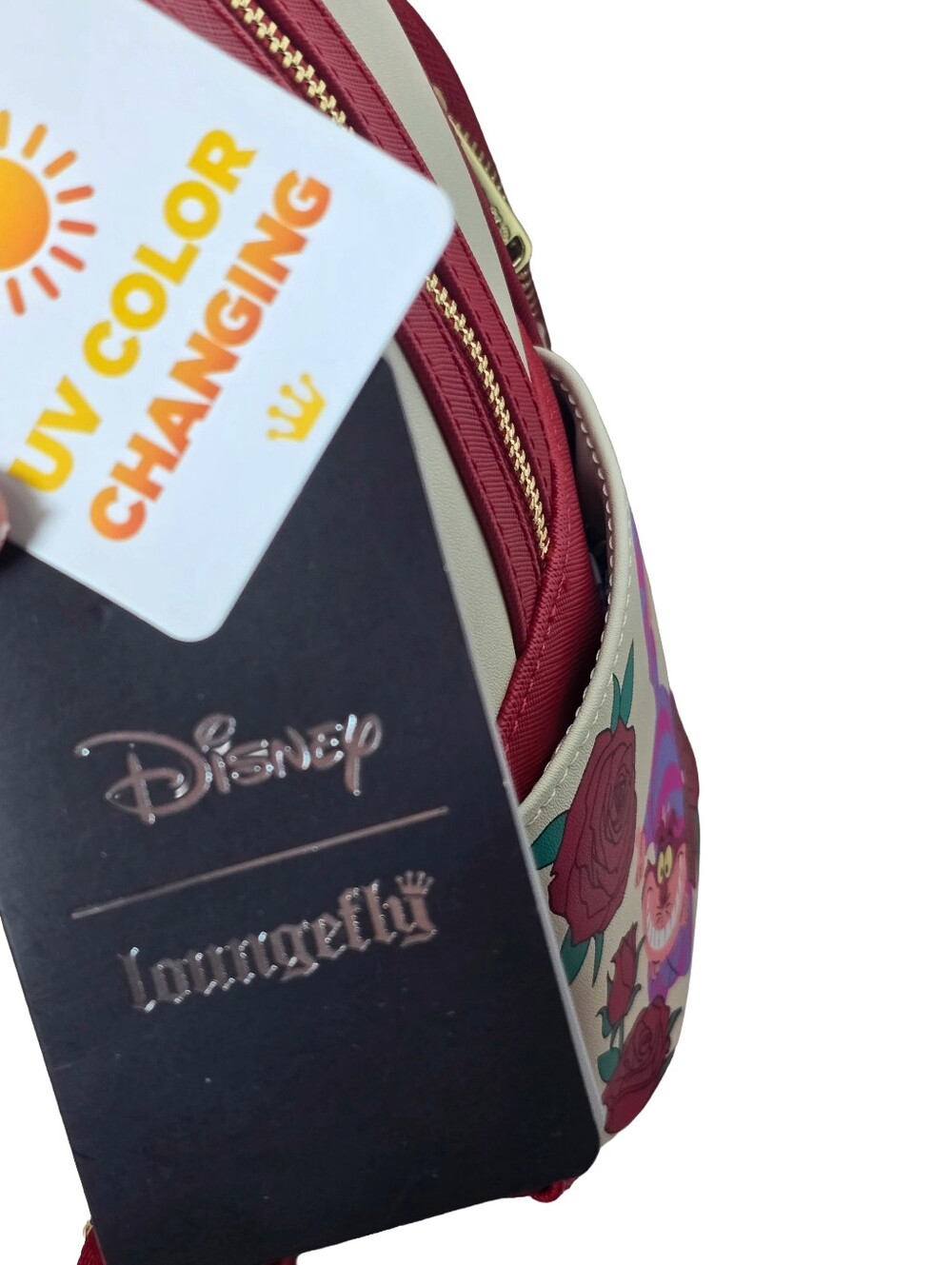 Loungefly Alice in Wonderland UV Color Changing Roses Mini Backpack Nwt - Picture 5 of 7